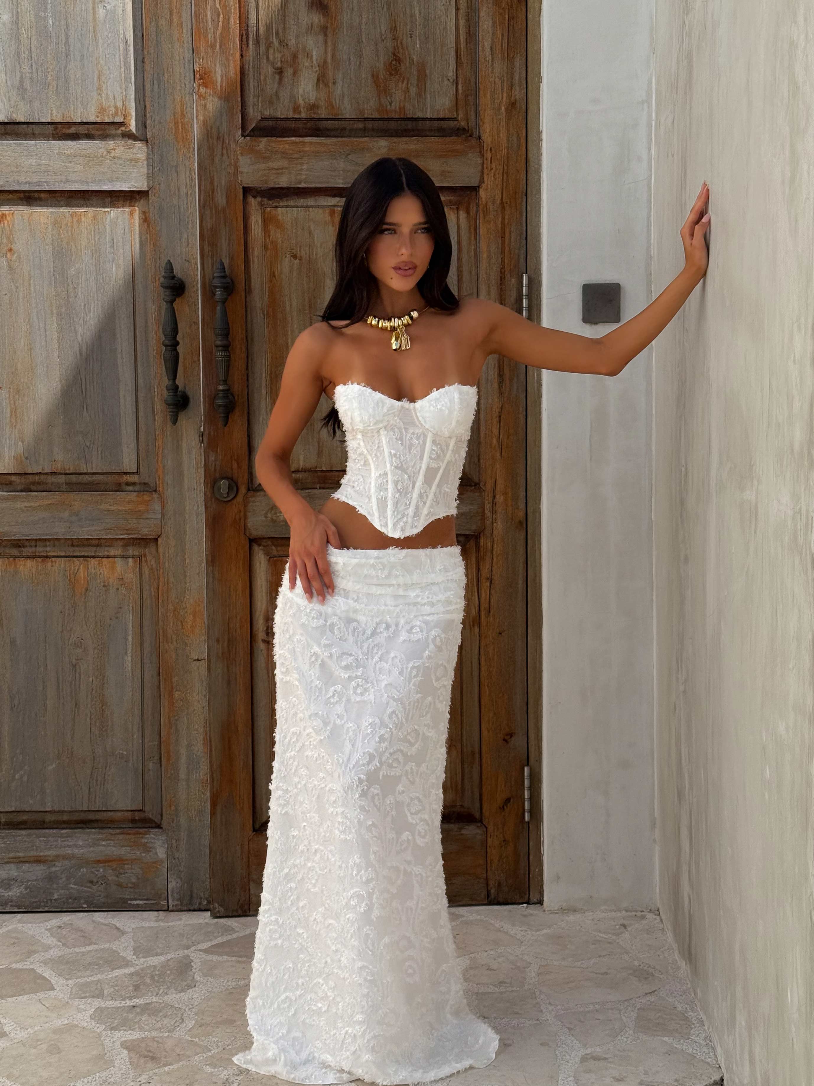 CATHERINE CORSET TOP IVORY