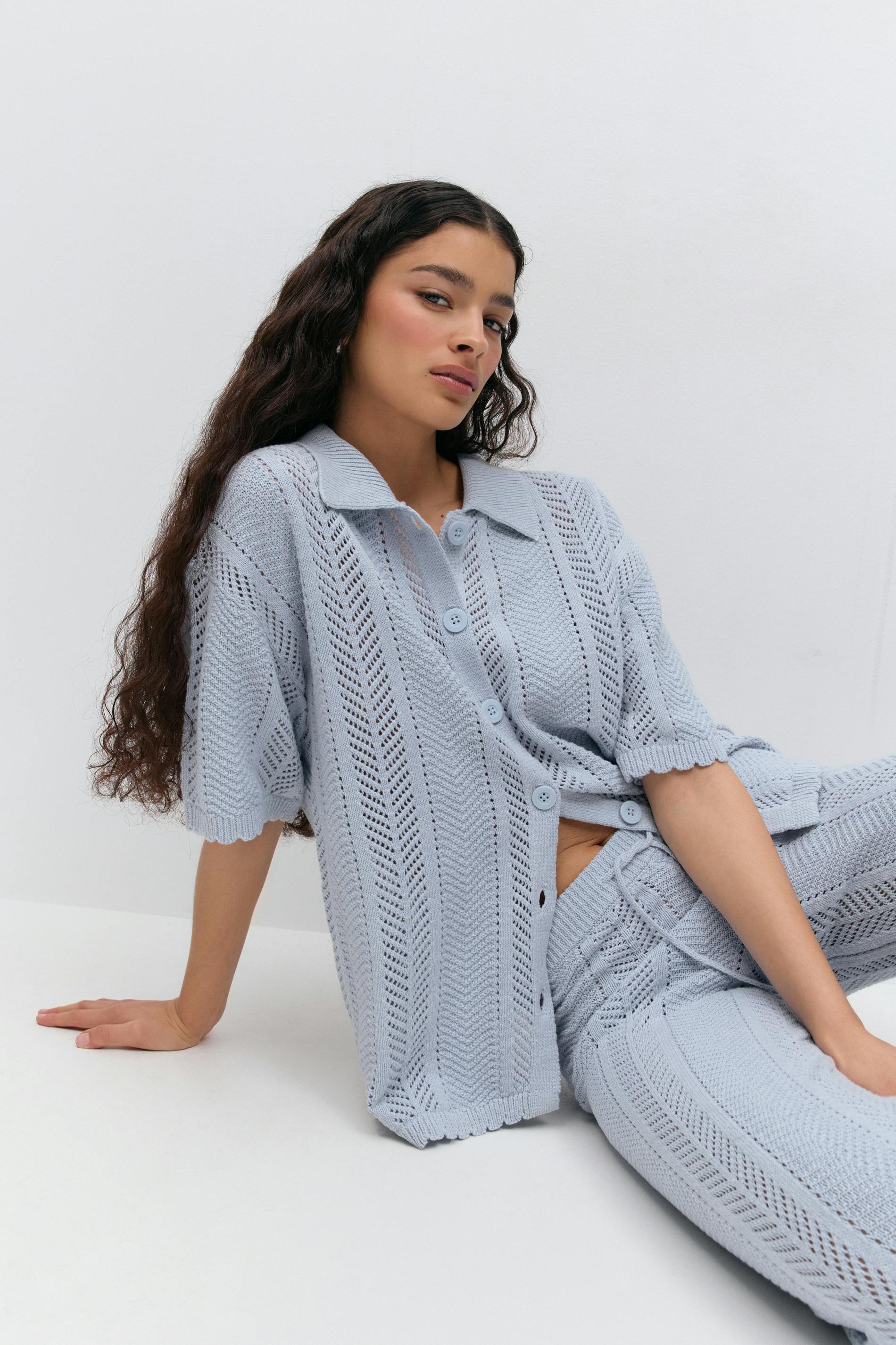 Crochet striped cardigan